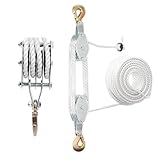 Schwerlast Flaschenzug mit 20m Nylon Seilbremse: Flaschenzug 4400 LB Tragkraft...