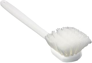 Carlisle 36620L00 Flo-Pac Plastic Handle Utility Scrub Brush, Nylon Bristles, 20" Length, 2" Bristle Trim, White