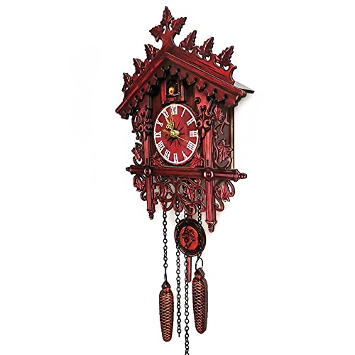 Xialiuxia Wall Clock Outdoor Clocks,Cuckoo Clock,Wooden Bird Patterned Wall Clock,Retro Nordic Style Wooden Cuckoo Wall Clock For Home Office Decoration Art Home Decor Silent Wall Clocks #TOP4