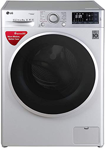 Image of LG 8 kg Inverter Wi-Fi Fully-Automatic Front Loading Washing Machine (FHT1408SWL, Luxury Silver)