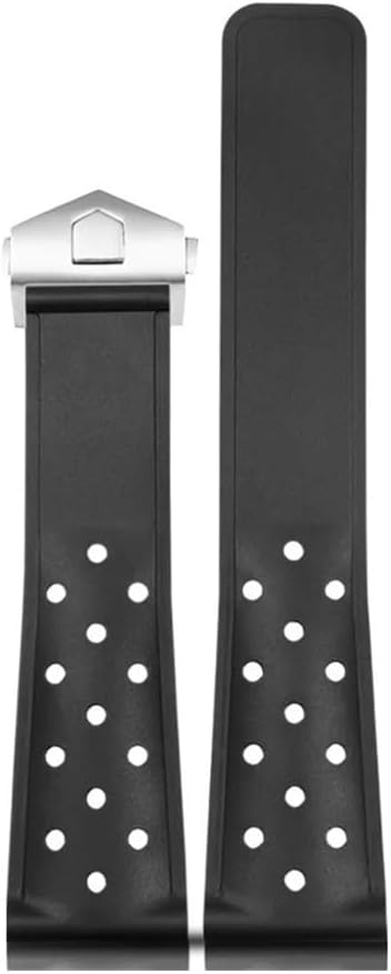 22mm Soft Rubber Silicone Watchband Fit For TAG HEUER Strap Watch Band Waterproof Bracelet Folding Buckle