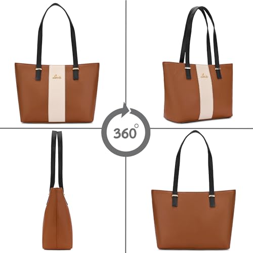 Image of Lavie Women's Kara Colourblock Tote Bag for Women | Tote Handbag for Work | Ladies purse | Stylish Shoulder Bag | Gift for Women