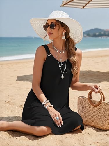 Image of ETCYY Summer Dresses for Women 2026 Vacation Beach Cover Ups Swimsuit Sleeveless Sundresses Casual Loose Tank Sun Dresses