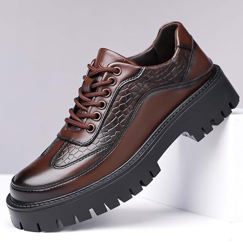 Men's Platform Oxfords Classic Lace-up Business Casual Office Formal Shoes Non-Slip Comfortable Wedding Prom Uniform Loafers Urban Style2