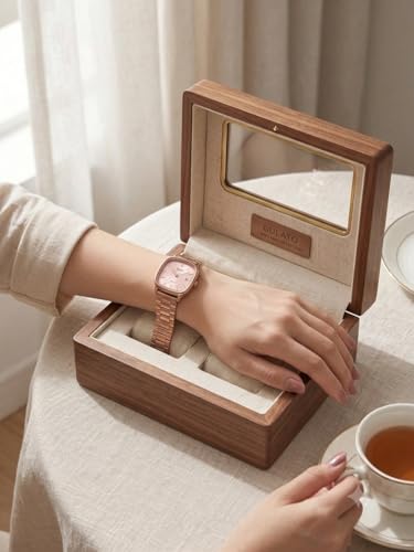 Image of CASIOO Vintage Analog Watch for Girls | Classic Retro Design Wrist Watch | Stylish Leather Strap Watch for Teens & Women | Elegant Casual | Watch for Girls