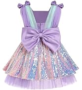 IDOPIP Toddler Baby Girls Sequin Bowknot Tutu Dress for Kids Wedding Pageant Birthday Party Commu...