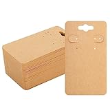 joycraft 100Pcs Earring Display Cards with 6 Holes, 2x3.5 In Kraft Display Holder Cards, Blank Paper Jewelry Display Tags for Selling, Hanging Earring, Jewelry,DIY Crafts, Retail.