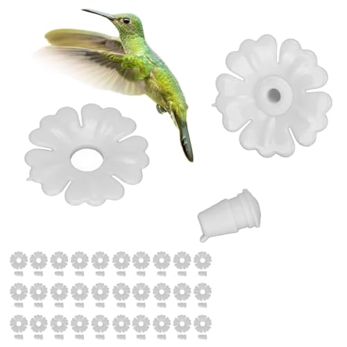 Kooingtech Hummingbird Feeder Replacement Flowers 30 Set Bee Guards Parts