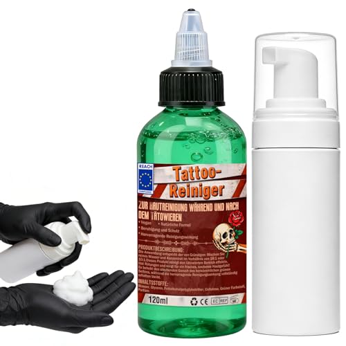 120ml Green Soap Tattoo Reinigung Kit Reiniger mit Schaumflasche Tattoo Reinigungsschaum zur Hautreinigung während des Tätowiervorgangs und danach Green Seife