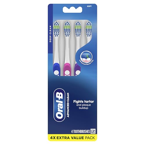 Image of Oral-B Pro Health Fights Plaque & Tartar, 4 Count Soft Manual Toothbrush Pack, Indicator Bristles, Plaque Fighter, Gentle on Teeth