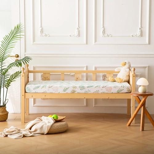 Image of SDY Jersey Crib Sheets for Baby Boys and Girls,52 inchx28 inchX8 inch, 2 Pack, Green Standard Oval /Retangle Crib Mattress Sheets for Toddler,Super Soft Breathable