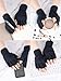 SATINIOR 3 Pairs Half Finger Gloves Winter Fingerless Knit Gloves for Typing in Cold Office(Dark Grey)