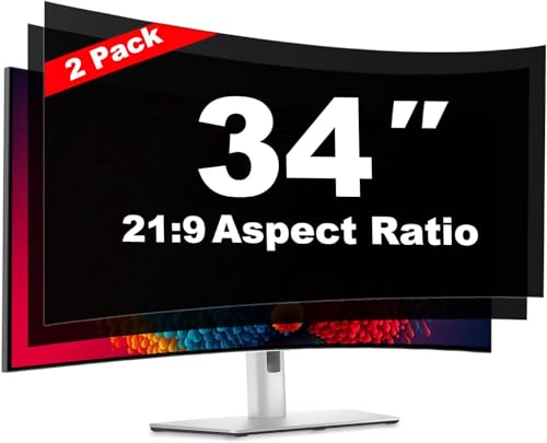 34 Inch Curved Computer Privacy Screen Shield 2 Pack for 21:9 Widescreen