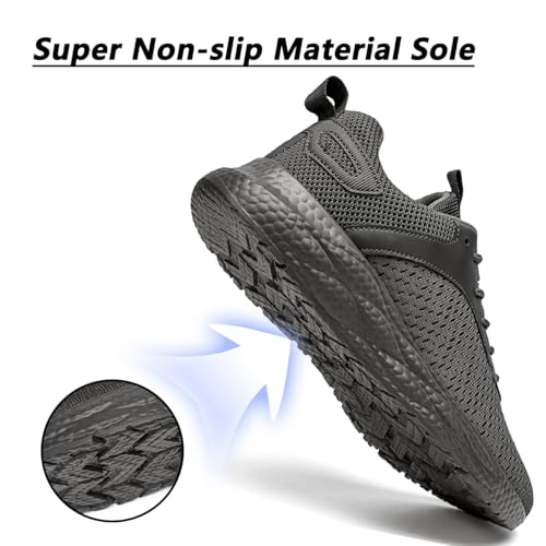 Image of DLWKIPV Men's Walking Shoes Running Sneakers Sports Athletic Workout for Gym Shoes Casual Comfortable Breathable Fashion Dark Gray US 10