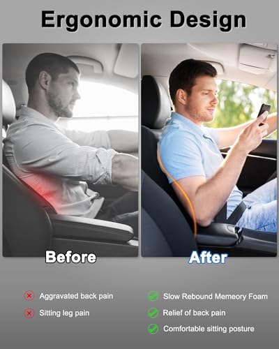 Lendenkissen Auto, Lordosenstütze Auto aus Memory Foam, Ergonomisches Lendenwirbelkissen Auto, RüCkenlehne um RüCkenstüTzkissen zu Lindern für Autositze, BüRostuhl, Rollstuhl