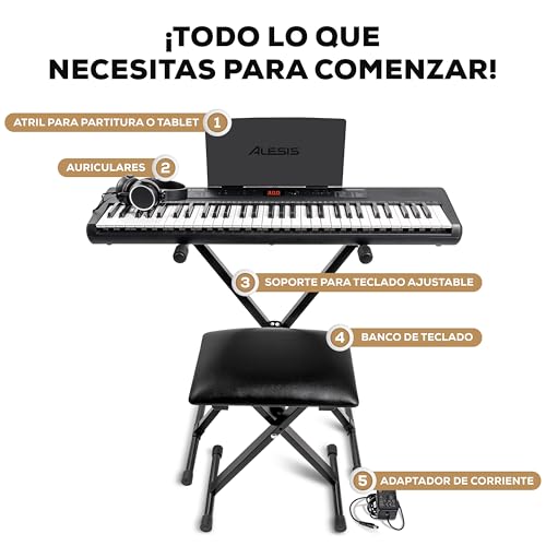 Alesis Melody 61 Teclado Piano Eléctrico para Principiantes con 61 teclas, Altavoces, Soporte, Banqueta, Auriculares, 300 sonidos y Lecciones de música con Accesorios, Nuevo Modelo - imagen 3