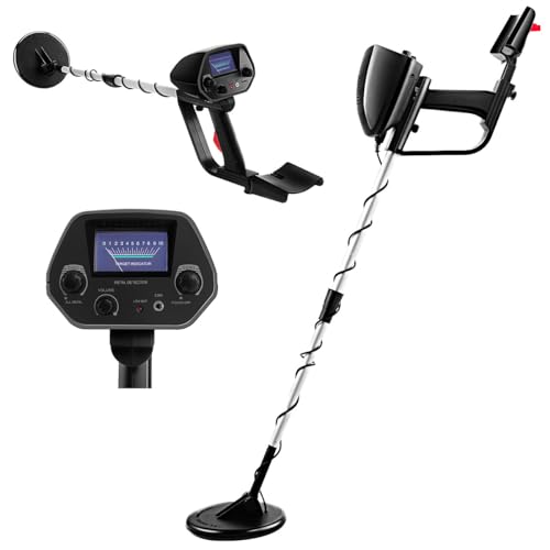 HOMFME Professional Metal Detector, High Sensitivity Gold Detector with 77-107cm Adjustable Stem, LCD Display, Waterproof Search Coil, Disc & All Metal Modes, Portable Treasure Finder