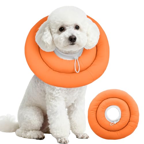 Image of IDOMIK Dog Recovery Collar, Waterproof Soft Dog Cone After Surgery, Comfy Protective Elizabethan Collar Alternative for Dogs Cats, Adjustable Pet Neck Donut Cone Anti-Licking Biting Wounds