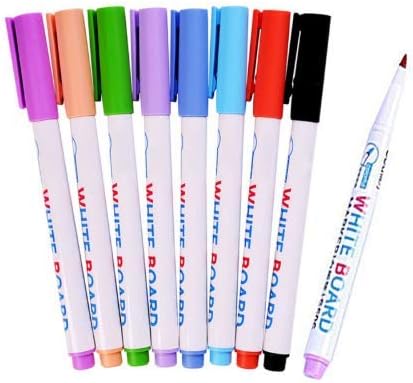 Caxmtu 8 Color Dry Erase Markers Whiteboard Erasable Marker Pens Set Ultra Fine Tip Assorted Colors