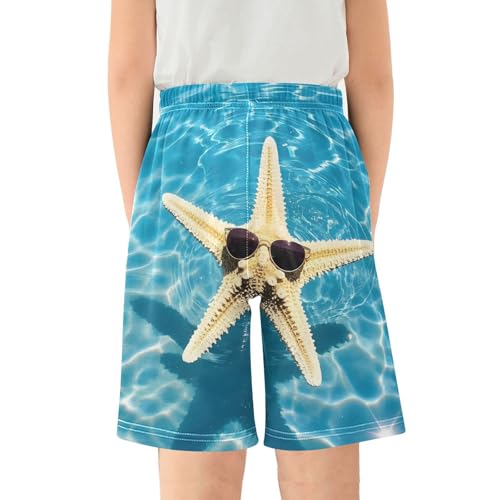 Sunglasses Starfish Sleep Shorts Summer Pajama Shorts Elastic Waist Sleep Bottoms with Pockets 6-14 Years2