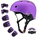 Kids Bike Helmet Set, CPSC Certified with Knee Pads Elbow Pads Wrist Guards,Adjustable Helmet for Ages 5-8-12-15 Toddler Kids&Youth,Bicycle Skateboarding Helmet Scooter Roller Skate(Purple)