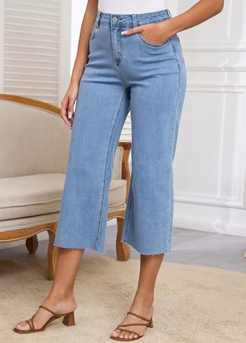 Women's Wide Leg Jeans Straight Leg High Waisted Butt Lifting Stretch High Waisted Baggy Jeans for Women4