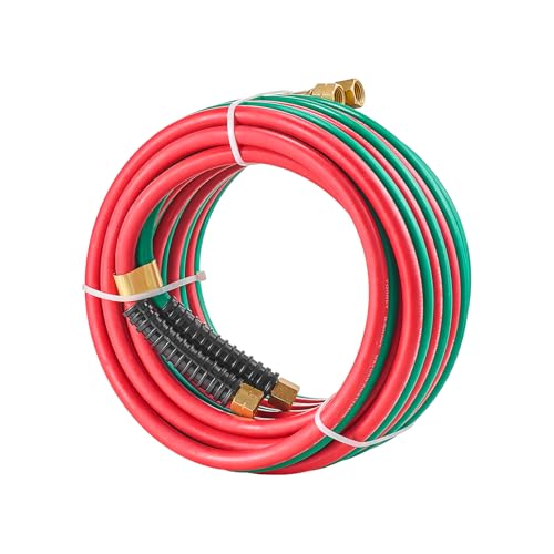 Happybuy Oxygen Acetylene Hose, 1/4-Inch x 25FT Oxy Acetylene Hose with 9/16
