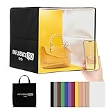 T'nB - Studio Photo Portable 40x40x40cm, idéal pour réaliser Vos Produits de qualité Professionnelle à Domicile ou pour déplacement, 12 Fonds, 10 Niveaux de luminosité - Noir