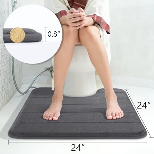 image for Yimobra Memory Foam Toilet Bath Mat U-Shaped, Soft and Comfortable, Su