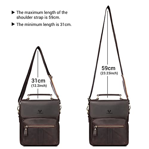 Humerpaul Genuine Leather Messenger Bag For Men Shoulder Crossbody Sling Bag With Adjustable Straps For Work Business (Coffee) #TOP5