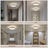 Kuwork LED Deckenleuchte Rund, 4000K Deckenlampe aus Eisen, 18W Deckenbeleuchtung für Flur, Balkon, Küche, Badezimmer, 20CM, Weiß – Ansicht 7