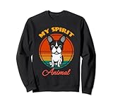 divertente boston terrier my spirit animale cane cucciolo amante retro felpa