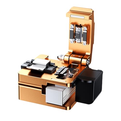 Optical Fiber Cleaver, High Precision FTTH Fiber Optic Cutter with 16 Cleave Positions & Blade Life up to 48,000 Cuts, for 0.25mm, 0.9mm, 3.0mm Fibers, with Scrap Collector