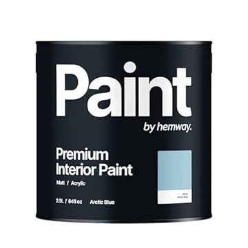 Hemway Arctic Blue - 2.5 Litre - Paint Premium Interior Indoor Matt British-Made Eco Acrylic Emulsion - Matt Finish, Low VOC, Interior Wall, Ceiling, Kitchen, Bathroom, Bedroom & Door