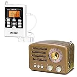 PRUNUS J-157 Pocket Radio AM FM Radio&PRUNUS J-160 AM FM Bluetooth Radio