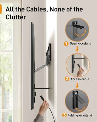 Image of Perlegear Ultra Slim TV Wall Mount 0.3 inch Low Profile, Compatible with 43 inch- 86 inch Flat TV, Neo QLED, Frame TV, Flush Mount Flat Mount Bracket, Micro Gap, Holds up to 132 lbs, Blends Into Any Interior