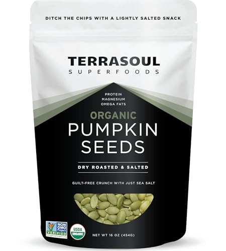 Terrasoul Superfoods Organic Dry-Roasted Salted Pumpkin Seeds (Pepitas), 16oz –