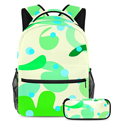 Sac à dos rétro à pois ensemble de 2 pièces avec trousse scolaire