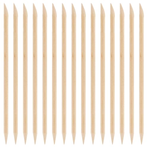 AMUSLESUR Palitos de Madera para Uñas 200 Piezas, Empujador de Cutículas Natural, Herramienta para Manicura y Pedicura, Quitacutículas Compacto para Cuidado de Uñas en Hogar y Viajes