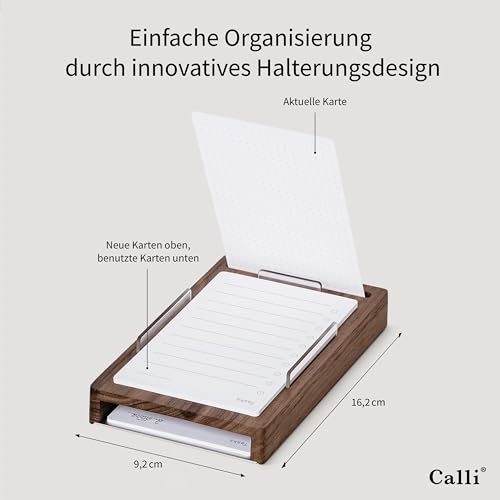 Calli® 50 Premium To Do Liste Karten aus feinstem 250g Papier (129 x 76mm) - Kugelschreiber Optimiert - To Do Planer To Do Listen Block Daily Planner Todo Liste block to do block to do list