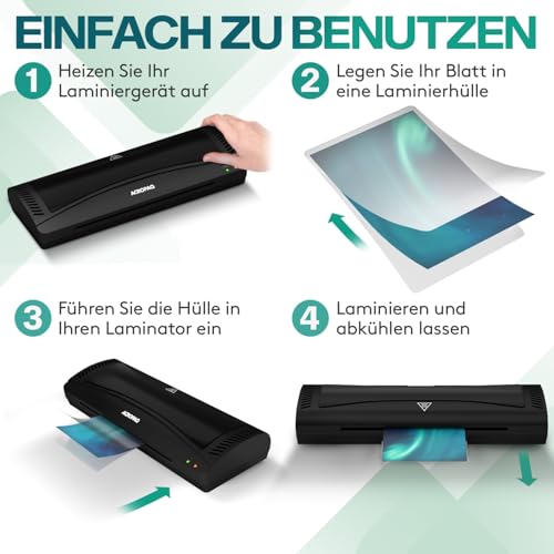 ACROPAQ Laminierfolien A6 - Pack mit 100 Laminierfolien, 2x100 (200) Mikron, Glänzende Oberfläche, Vorge­runde­te Ecken - Folierfolien, Laminiertaschen