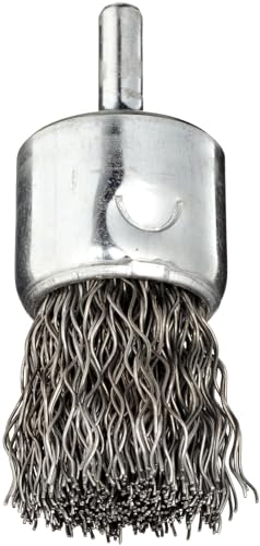 Image of Weiler 10012 1 inch Crimped Wire End Brush, .020 inch Steel Fill, Made in The USA (Pack of 10)
