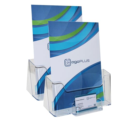 ogoPLUS 2 Stück DIN A4 Prospekthalter (Hochformat) mit...
