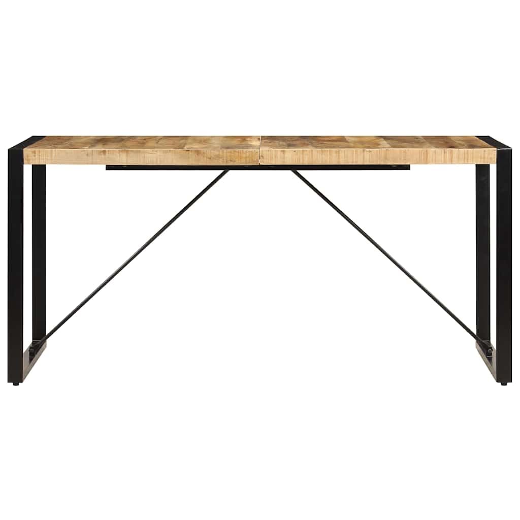 Stół do jadalni 160 x 80 x 75 cm lite drewno mango czarny