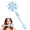 HENGBIRD 32 x 11 cm Fiocco di Neve Magica Bacchetta Magica Blu Luce Stellata Lampeggiante Bacchetta Luminosa LED Suono Perfetto per Giochi di Ruolo per Feste di Ragazze Bacchetta Magica Bambina