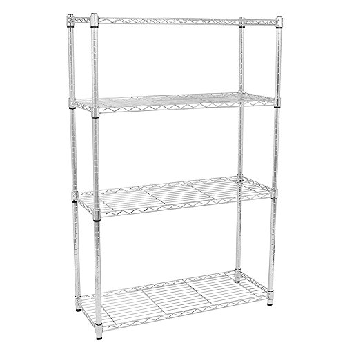Elite Kitchen Supply Commercial Chrome Wire Shelving Rack, All Stainless-steel Heavy Duty 4 Tier Wire Shelf H71xW60xD18, for Storage ETL NSF