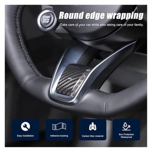 Cubierta decorativa de fibra de carbono auténtica para volante Alfa Romeo Stelvio 5