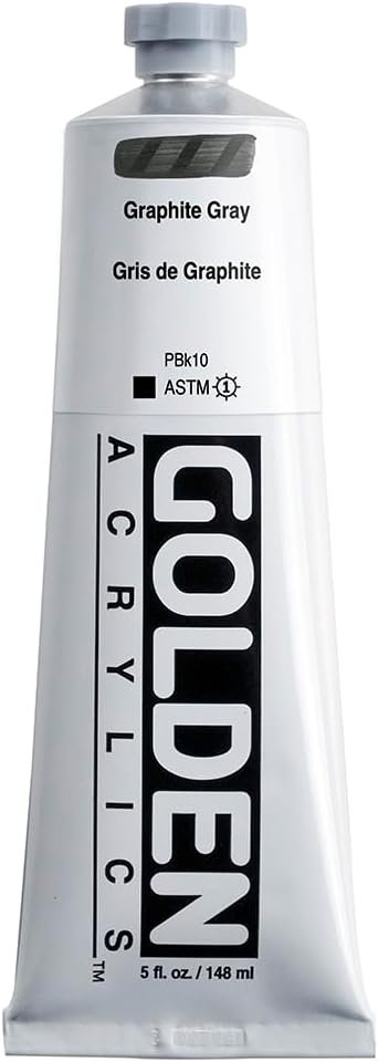 GOLDEN Heavy Body Acrylics, Graphite Gray, 5 fl. oz. Tube, Professional Acrylic Paint, Opaque