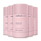 Method Deodorant, Pure Peace, Aluminum Free, 12 Hour Protection, 2.65 oz (Pack of 5)