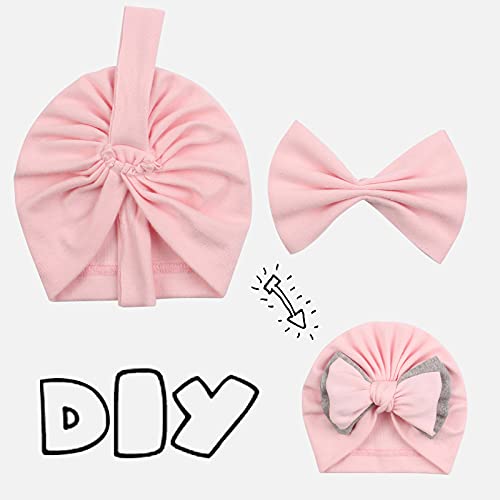 Peecabe 5-Pack Cotton Baby Hat Bow Beanie Cap For Baby Girls 0-36 Months Infant Toddler Hats Spring Summer Autumn (5Pcs-A) #TOP3